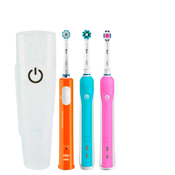 Зубна щітка Oral-B D16 PRO Family Pack 3in1 Blue + Pink + Junior Orange з футляром ЄС