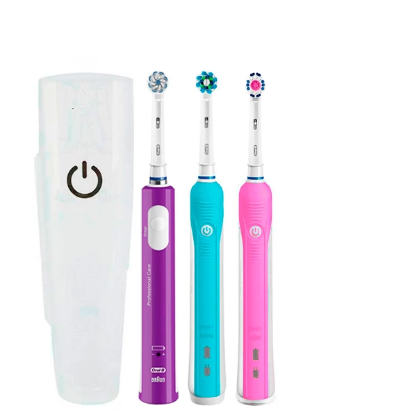 Зубна щітка Oral-B D16 PRO Family Pack 3in1 Blue + Pink + Junior Purple з футляром ЄС