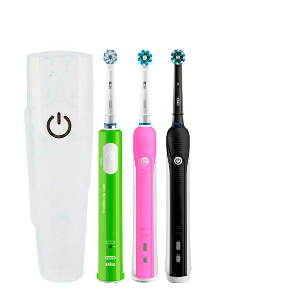 Зубна щітка Oral-B D16 PRO Family Pack 3in1 Pink + Black + Junior Green з футляром ЄС