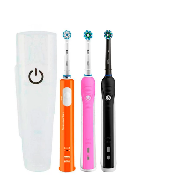 Зубна щітка Oral-B D16 PRO Family Pack 3in1 Pink + Black + Junior Orange з футляром ЄС