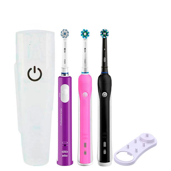 Зубна щітка Oral-B D16 PRO Family Pack 3in1 Pink + Black + Junior Purple з футляром+підставка ЄС