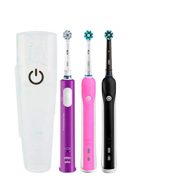 Зубна щітка Oral-B D16 PRO Family Pack 3in1 Pink + Black + Junior Purple з футляром ЄС