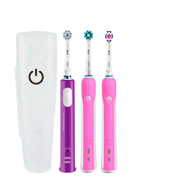 Зубна щітка Oral-B D16 PRO Family Pack 3in1 Pink + Pink + Junior Purple з футляром ЄС