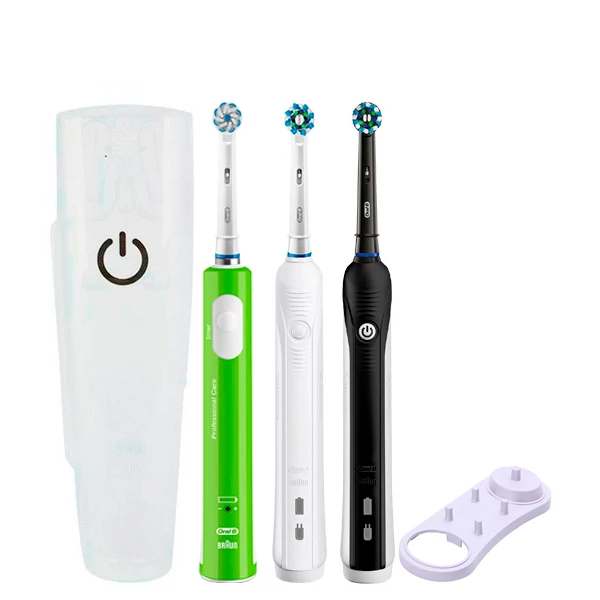Зубна щітка Oral-B D16 PRO Family Pack 3in1 White + Black + Junior Green з футляром+підставка