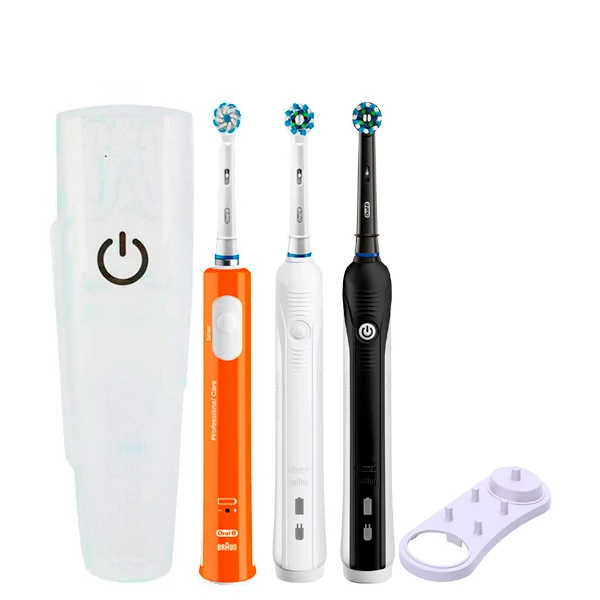 Зубна щітка Oral-B D16 PRO Family Pack 3in1 White + Black + Junior Orange з футляром+підставка ЄС