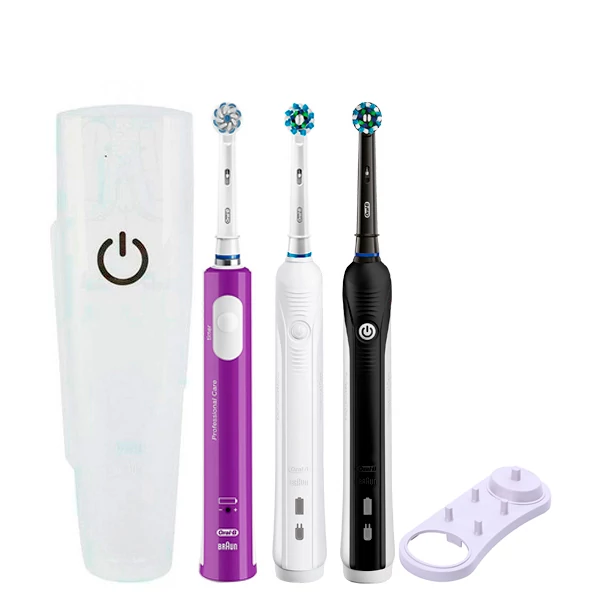 Зубна щітка Oral-B D16 PRO Family Pack 3in1 White + Black + Junior Purple з футляром+підставка ЄС