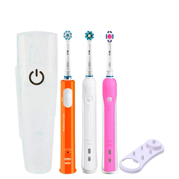 Зубна щітка Oral-B D16 PRO Family Pack 3in1 White + Pink + Junior Orange з футляром+підставка ЄС