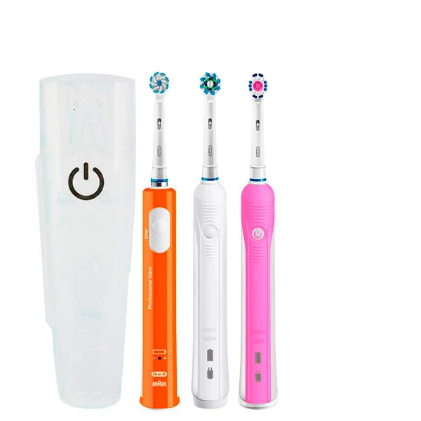 Зубна щітка Oral-B D16 PRO Family Pack 3in1 White + Pink + Junior Orange з футляром ЄС