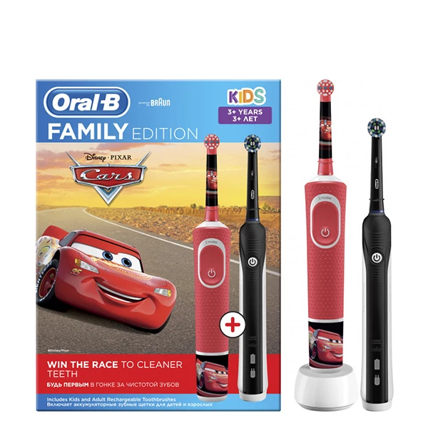 Зубна щітка Oral-B D16 Pro 750 Black + D100 Kids Cars Family Edition ЄС