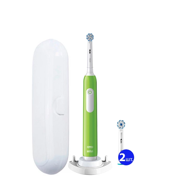 Електрична зубна щітка Oral-B D305 Pro Junior 6+ Green (3 нас.) з футляром + Ріжок ЄС