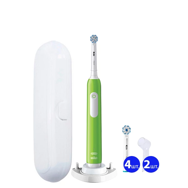 Електрична зубна щітка Oral-B D305 Pro Junior 6+ Green (5 нас.) з футляром + Ріжок ЄС