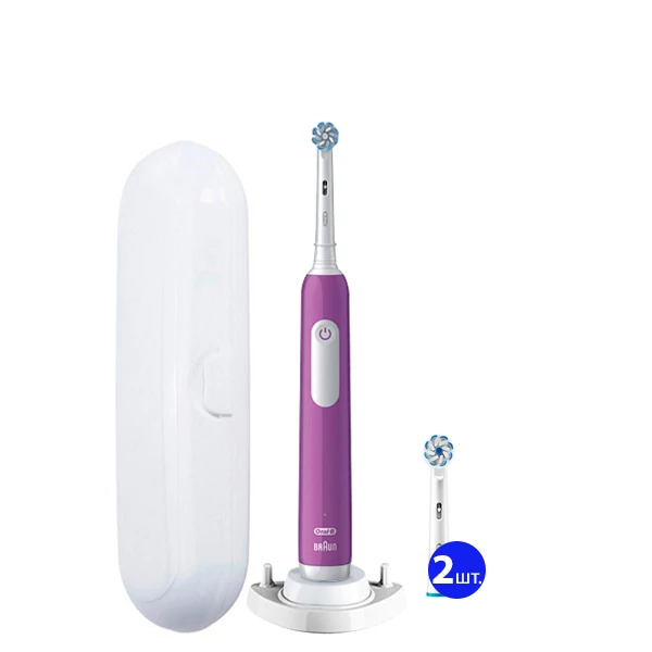 Електрична зубна щітка Oral-B D305 Pro Junior 6+ Purple (3 нас.) з футляром + Ріжок ЄС