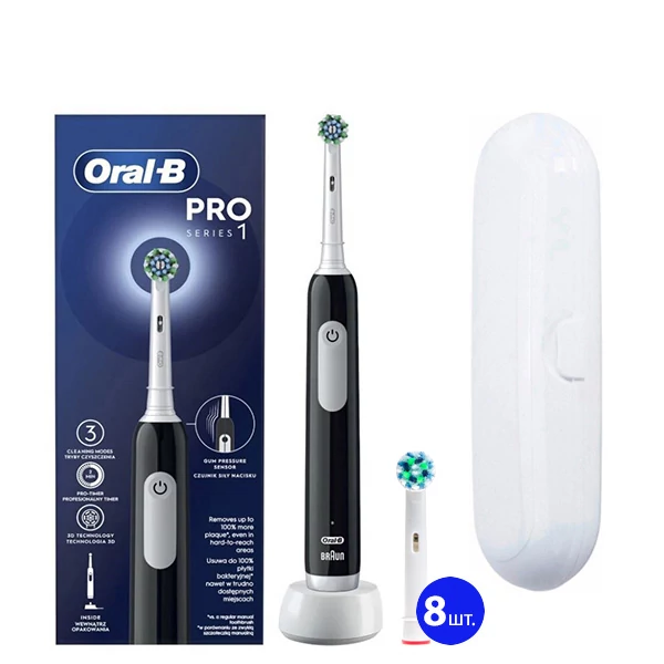 Електрична зубна щітка Oral-B D305.513.3 Pro Series 1 Black (9 нас.) + Футляр