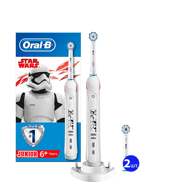 Зубна щітка Oral-B D501 Junior Star Wars (3 нас.) + ріжок ЄС