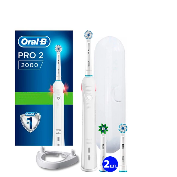 Зубна щітка Oral-B D501 PRO 2 White Рожок + футляр (4 нас.)