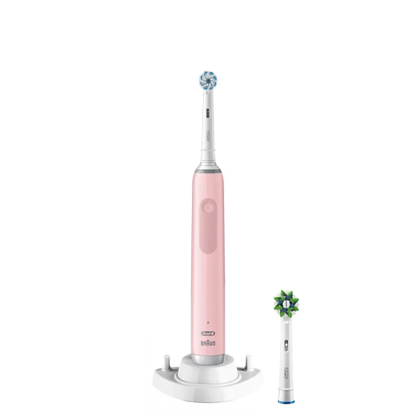 Електрична зубна щітка Oral-B D505 PRO 3 3000 Sensitive Clean Pink (2 нас.) + ріжок ЄС