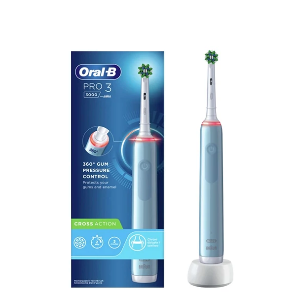 Електрична зубна щітка Oral-B D505.513.3 Pro 3 3000 Cross Action Blue (1 нас.) ЄС