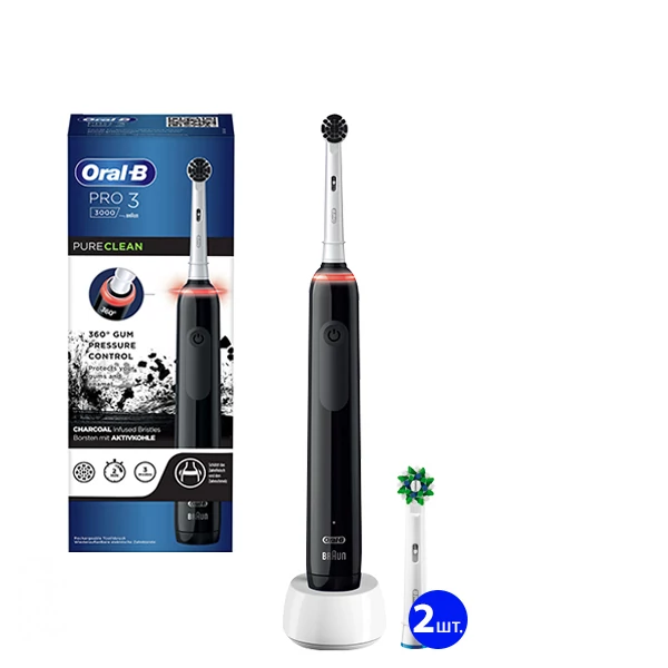 Електрична зубна щітка Oral-B D505 PRO 3 3000 Black (3 нас.) ЄС