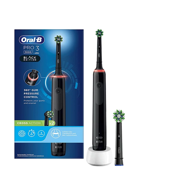 Зубна щітка Oral-B D505 PRO 3 3000 Cross Action Black (2 нас.) ЄС