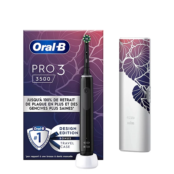 Зубна щітка Oral-B D505 PRO 3 3500 Cross Action Design Edition Black с футляром ЄС
