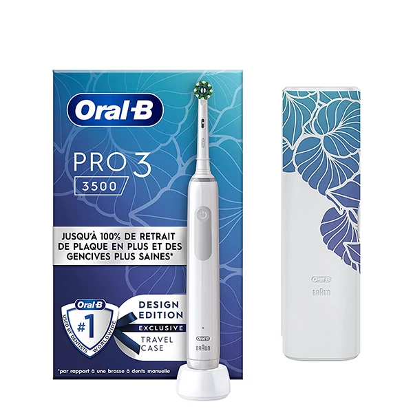 Зубна щітка Oral-B D505 PRO 3 3500 Cross Action Design Edition White с футляром ЄС