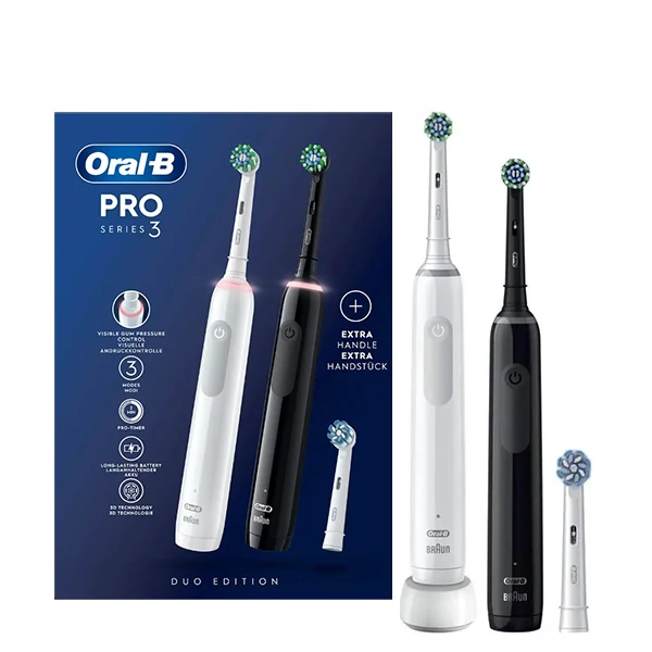 Зубна щітка Oral-B D505.533.3H Pro 3 3900 Black+White Сімейний набір (3 нас. EB50BRX, EB50RX, EB60X)