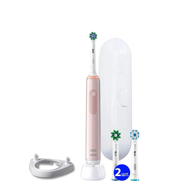 Електрична зубна щітка Oral-B D505.513.3 PRO 3 3000 Pink (4 нас.) Ріжок + Футляр