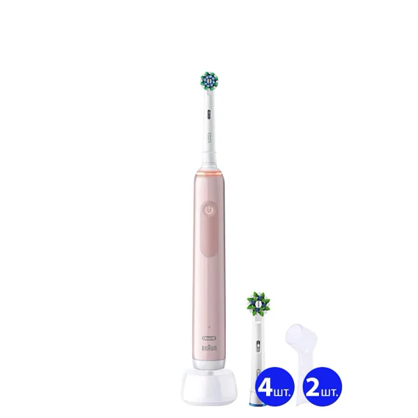 Електрична зубна щітка Oral-B D505.513.3 PRO 3 3000 Pink (5 нас.) + 2 ковпачки