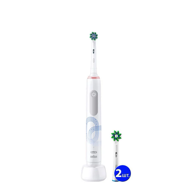 Електрична зубна щітка Oral-B D505 PRO 3 3000 Cross Action Olympic Edition White (3 нас.) ЄС
