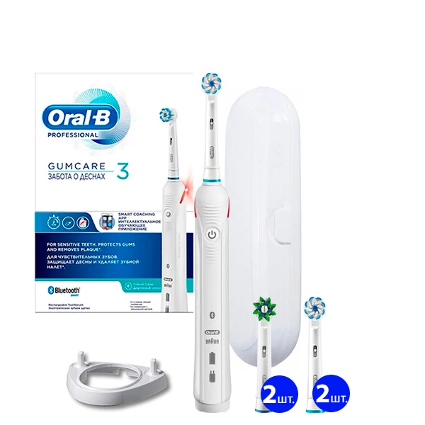 Зубна щітка Oral-B D601 Smart 4000N White з Bluetooth Ріжок+футляр (5 нас.)