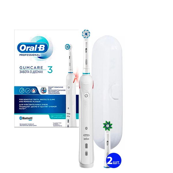 Зубна щітка Oral-B D601 Smart 4000N White з Bluetooth (3 нас.) + футляр