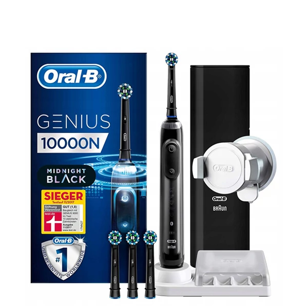 Зубна щітка Oral-B D701.545.6HX Genius 10000N Black з функцією Bluetooth + Smart Ring