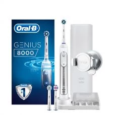 Oral-B D701.535.5HX Genius 8000 White Зубна щітка з функцією Bluetooth + Smart Ring