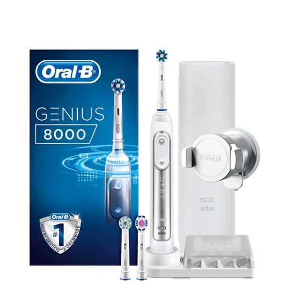 Oral-B D701.535.5HX Genius 8000 White Зубна щітка з функцією Bluetooth + Smart Ring
