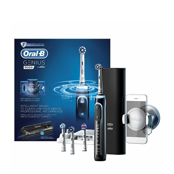 Зубна щітка Oral-B D701.545.6HX Genius 9000 Black з функцією Bluetooth + Smart Ring