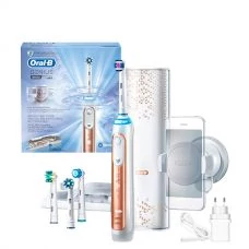 Електрична зубна щітка Oral-B D706 Genius 9000 Rose Gold Luxe Edition зі штучним інтелектом ЄС