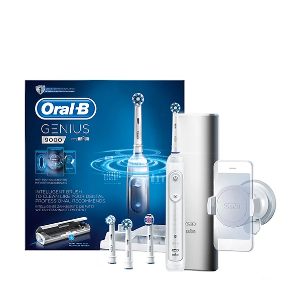 Зубна щітка Oral-B D701.545.6HX Genius 9000s White з функцією Bluetooth + Smart Ring