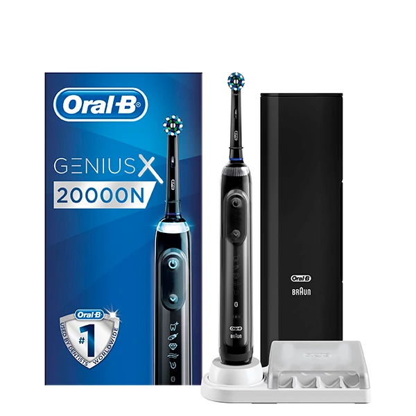 Зубна щітка Oral-B D706 Genius X 20000N Black зі штучним інтелектом ЄС