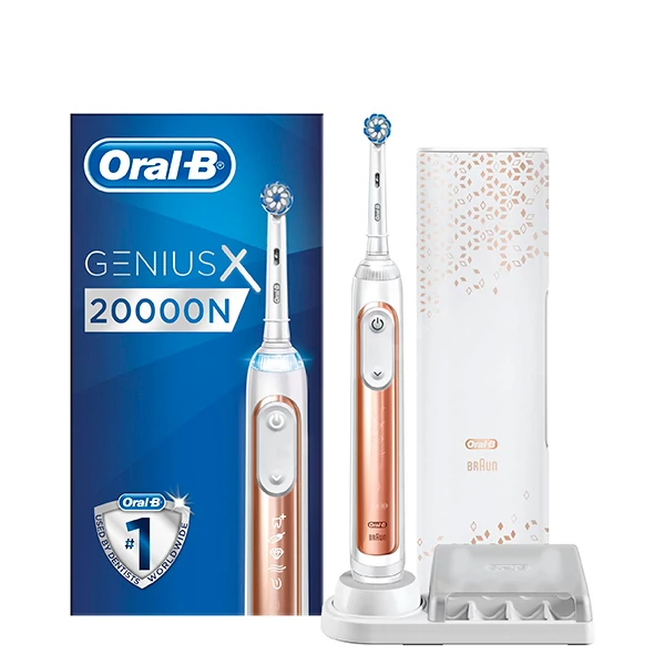 Зубна щітка Oral-B D706 Genius X 20000N Rose Gold зі штучним інтелектом ЄС
