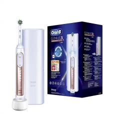 Зубна щітка Oral-B D706.513.6X Genius X 20000 Rose Gold Bluetooth з футляром ЄС