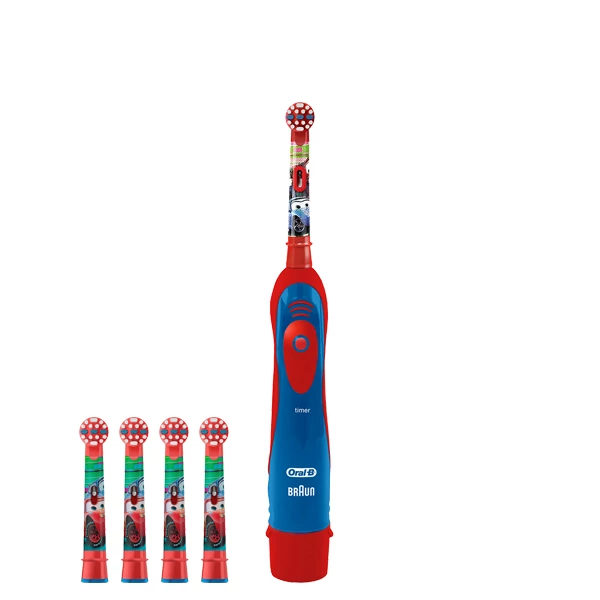 Зубна щітка Oral-B DB4.510.К «Тачки» на батарейках дитяча + 4 нас. ЄС