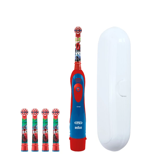 Зубна щітка Oral-B DB4.510.К «Тачки» на батарейках дитяча + 4 нас. з футляром ЄС