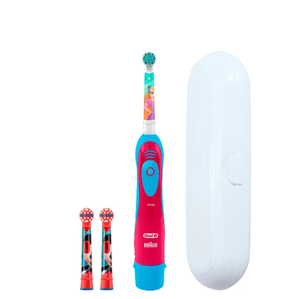 Зубна щітка Oral-B DB4.510.К Extra Soft Принцеса на батарейках дитяча + 2 нас. Міккі з футляром
