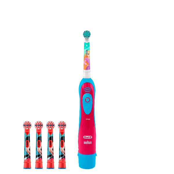 Зубна щітка Oral-B DB4.510.К Extra Soft Принцеса на батарейках дитяча + 4 нас. Міккі