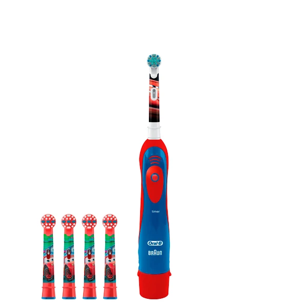 Зубна щітка Oral-B DB4.510.К Extra Soft «Тачки» на батарейках дитяча + 4 нас.