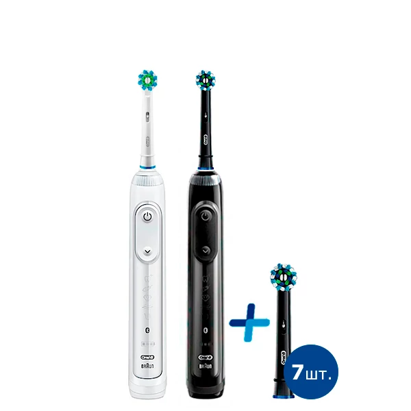 Зубна щітка Oral-B Genius 10000N Black (8 нас.) + White Сімейний набір light
