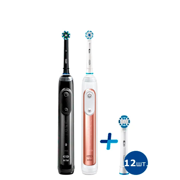 Зубна щітка Oral-B Genius 10000N Gold Rose (12 нас.) + Black Сімейний набір light ЄС