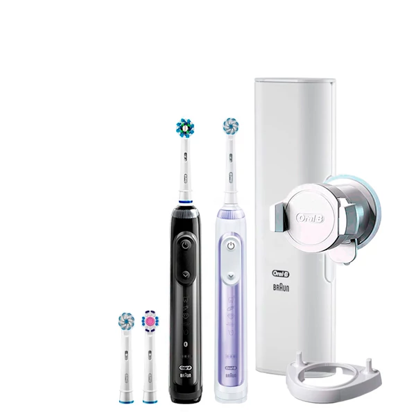Зубна щітка Oral-B Genius 10000N Violet + Black з функцією Gum Guard Technologie Сімейний набір ЄС