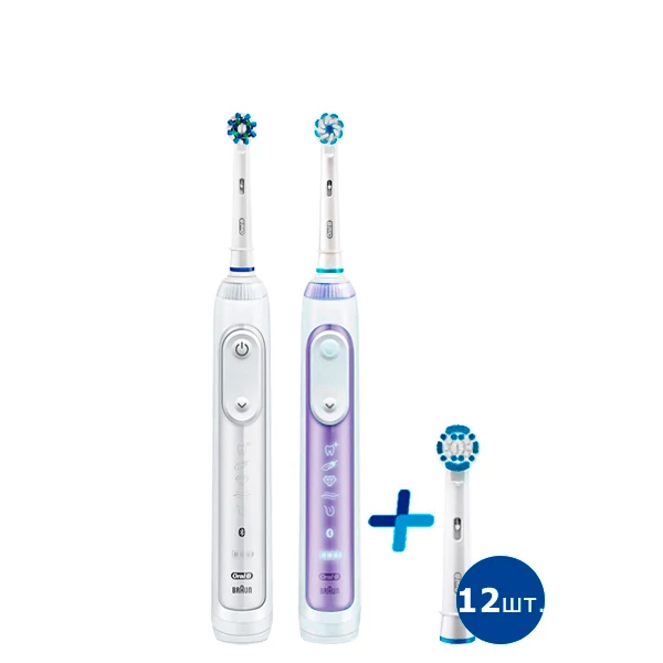 Зубна щітка Oral-B Genius 10000N Violete (12 нас.) + White Сімейний набір light ЄС