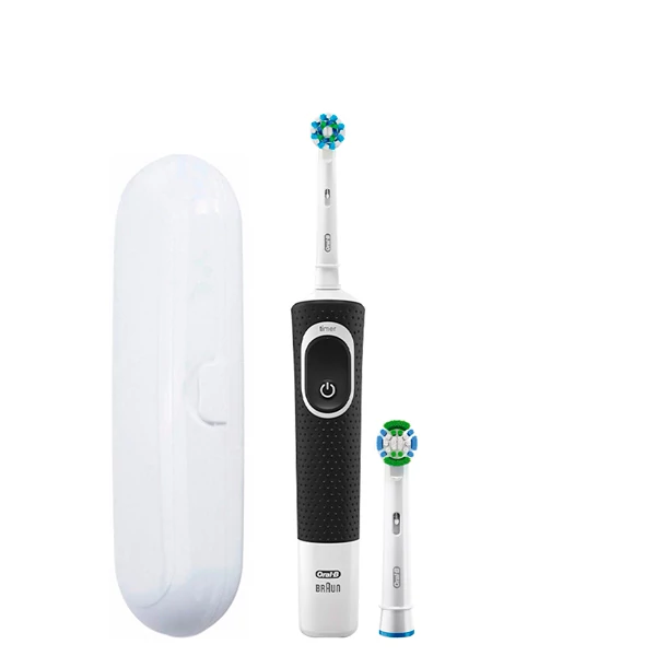 Зубна щітка Oral-B Vitality 100 Cross Action Black 2 нас. + Футляр білий ЄС